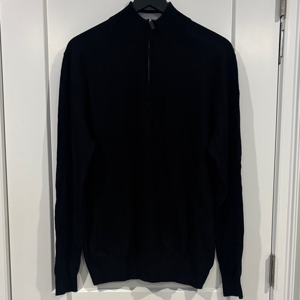 Collars & Co Mens Australian Merino Wool Quarter Zip Sweater Large - Picture 3 of 9